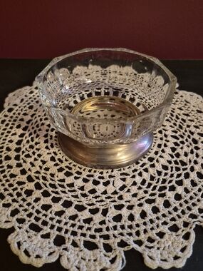Vintage Godinger Glass Dish with Silver Base